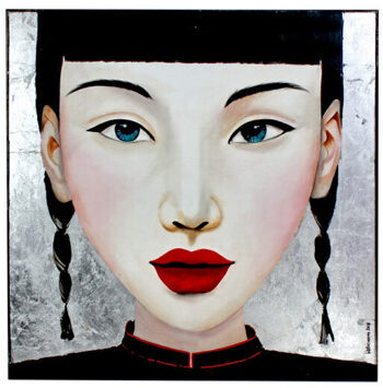 Handgemaltes Wandbild Ying 100 x 100 cm