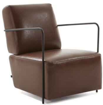 Lounge chair "Oscar" - brown imitation leather