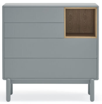 Design chest of drawers "Corvo" Pearl Grey 90 x 90 cm