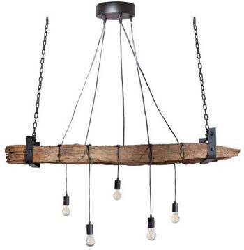 Large hanging lamp "Barracuda" in recycled solid wood 152 x 115 cm