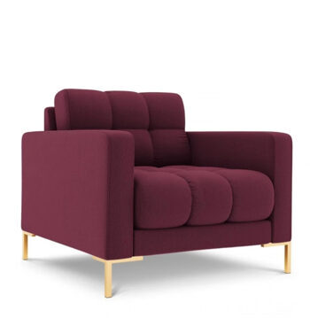 Design armchair "Mamaia" with textured fabric cover - Dark red