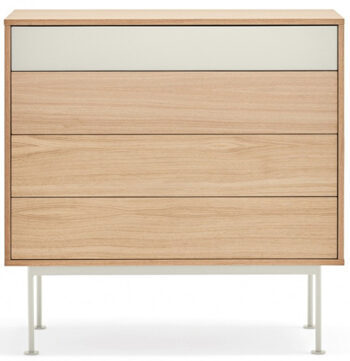 Design chest of drawers "YOKO" Cream/oak - 90 x 91 cm