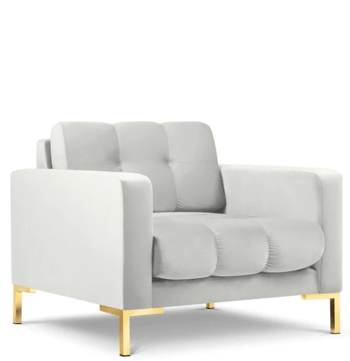Design armchair "Mamaia" with velvet cover - silver