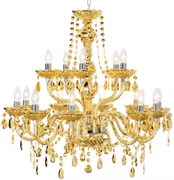 Large chandelier "Diamonds" 15-flame, Ø 80/ H 80 cm - Gold