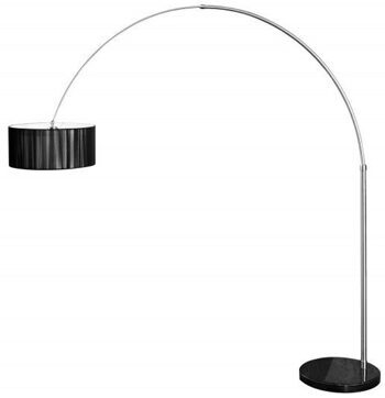 Design-Bogenlampe „Extenso“ mit Marmorsockel - Silber/Schwarz