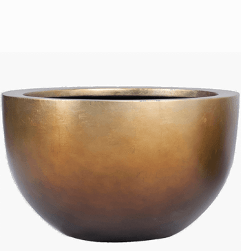 Grosser Blumentopf „Metallic Silver Leaf Bowl“ Ø 45 cm - Honey Matt