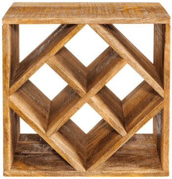 Solid wood wine rack "Cubus" 40 x 40 cm, mango wood