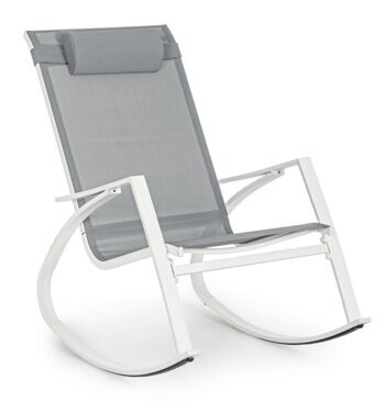 Demid" outdoor rocking chair - white/light gray