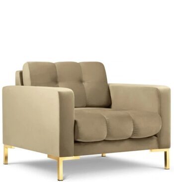 Design armchair "Mamaia" with velvet cover - Beige
