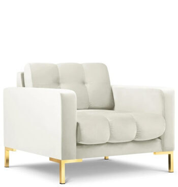 Design armchair "Mamaia" with velvet cover - Light Beige