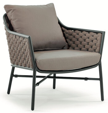 Design lounge chair "Panama" - Black / Taupe