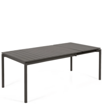 Ausziehbarer Gartentisch „Zaltano“ 140-200 x 90 cm  - Schwarz Matt