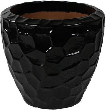 High-quality indoor/outdoor flower pot "Cascara Couple Relief" Ø 55 cm/height 50 cm, black