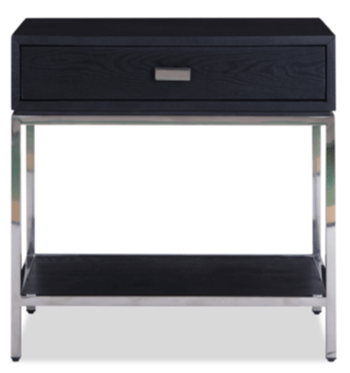 Table d'appoint Levi 65 x 65 cm - noir/inox
