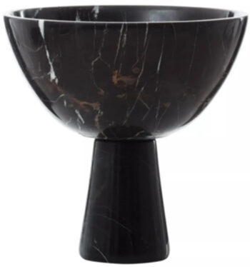 Large, elegant "Salmo" marble bowl - black