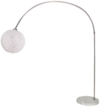Lampe à arc design "Cocooning" 190 x 205 cm - Blanc avec socle en marbre
