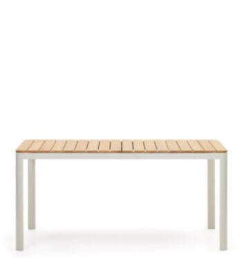 High quality garden table "Bonna" 163 x 90 cm - White/Teak wood