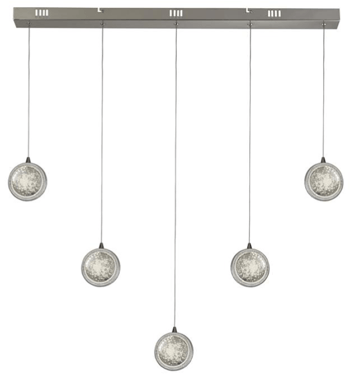 LED hanging lamp "Quartz" 88 x 150 cm set with rhinestones and glass - height adjustable