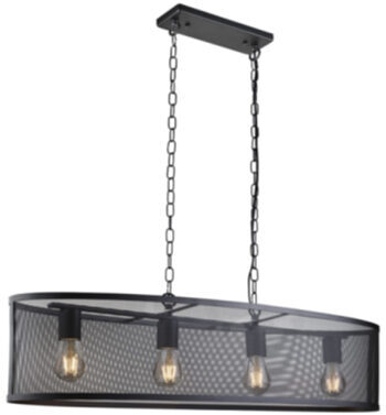 Hanging lamp "Fishnet" - 4 flames 91 x 30 cm , Black