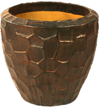 High-quality indoor/outdoor flower pot "Cascara Couple Relief" Ø 50 cm/height 50 cm, bronze