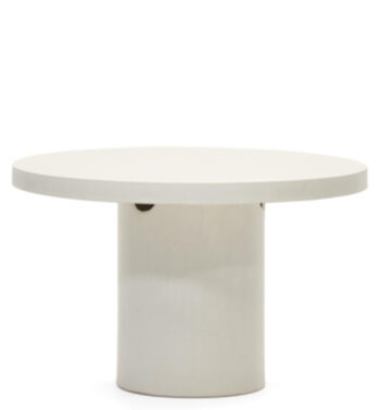 Table de jardin "Taimi" en ciment Ø 110 cm - Blanc