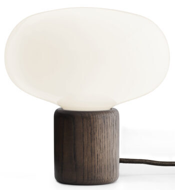 Design table lamp "Karl-Johan" opal glass / smoked oak, Ø 23 cm