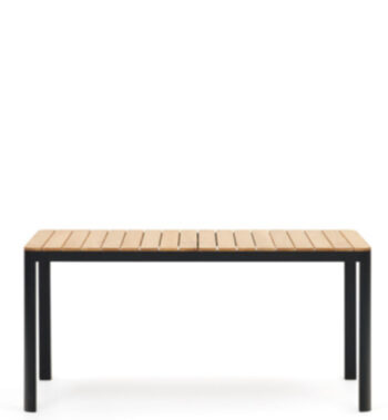High quality garden table "Bonna" 163 x 90 cm - Black/Teak wood