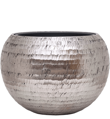 Grosser Blumentopf „Opus Globe Hammered“ Ø 60/ H 43 cm - Silber