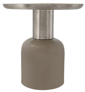 Biscayne Side Table - Taupe/Silver