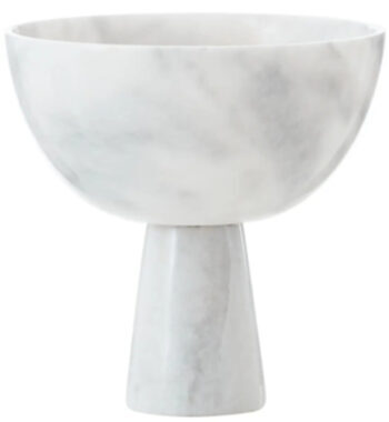 Large, elegant "Salmo" marble bowl - white