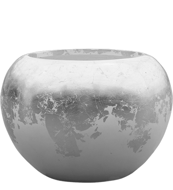 Grosser Blumentopf „Luxe Lite Glossy Globe“ Ø 45 cm - Silber