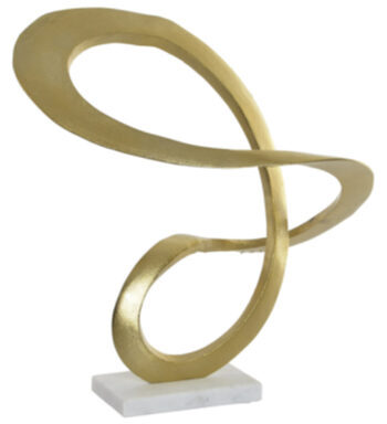 Design-Skulptur „Golden Waves“ 40 cm