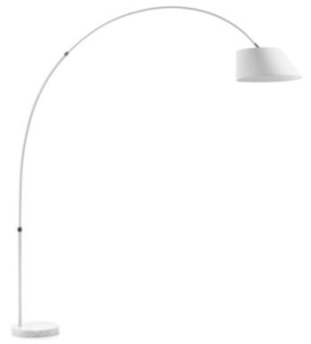 Lampe à arc orientable "Maja" avec base en marbre - Blanc