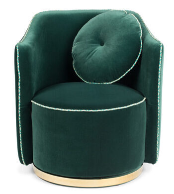 Sassy Granny" Swivel Design Armchair - Dark Green