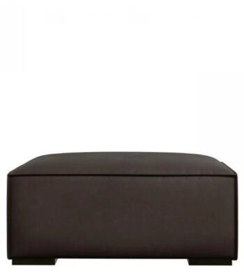 Large leather seat pouf "Agawa" 100 x 100 cm - graphite
