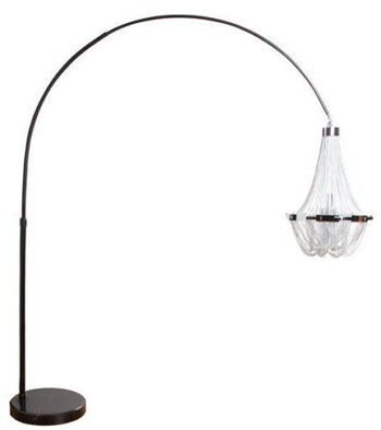 Höhenverstellbare Stehlampe „Royal“ 160 x 189-204 cm mit Marmorsockel - Silber