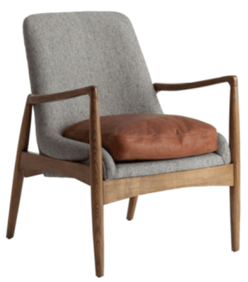 Design armchair "Elati" Grey/Leather