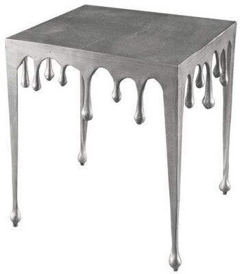 Side table "Liquid" 46 x 46 cm - silver