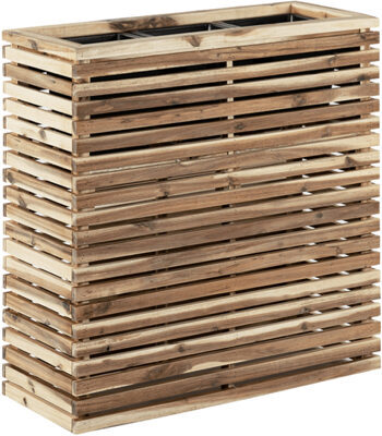 Sustainable indoor/outdoor flower pot "Marrone Orizzontale Divider" 100 x 90 cm, Natural