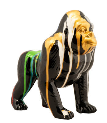 Handgefertigter Design Skulptur „Bunter Gorilla“ 25 x 17 cm