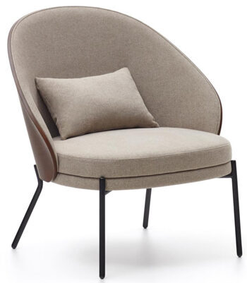 Design lounge chair "Emmy" - Beige / Brown