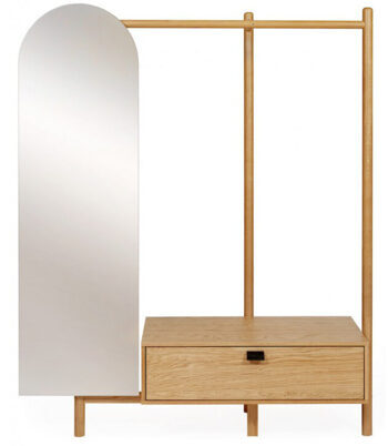 Garderoben-Set Tripod aus massiver Eiche 149 x 180 cm