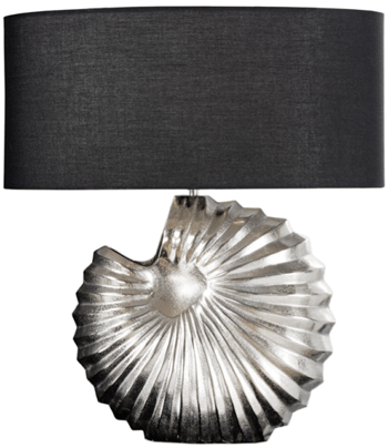 Grosse, elegante Tischlampe „Shell“ Ø 35 x 63 cm - Silber