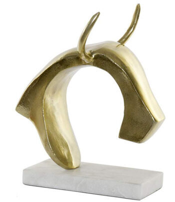 Design-Skulptur „Goldener Ochse“ 29 cm