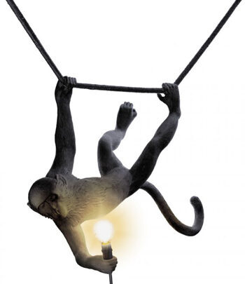 Design LED Indoor & Outdoor Hanging Lamp "The Monkey Swing" Black