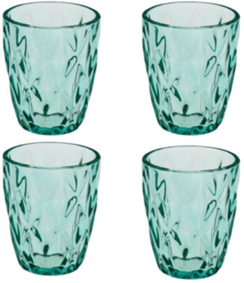 set of 4 "Zuma" water glasses 2 dl, turquoise