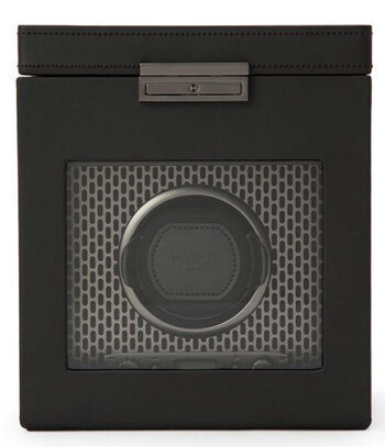 Axis Single Watch Winder with additional jewellery compartment - Black