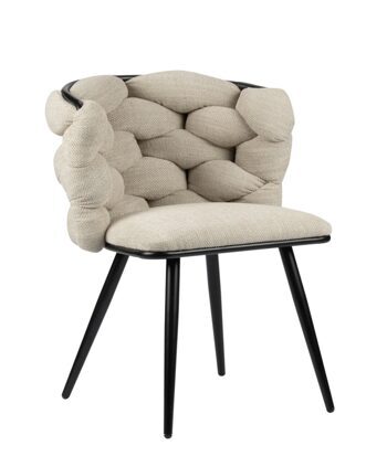 Designer chair "Rock" with chenille cover - Light Beige