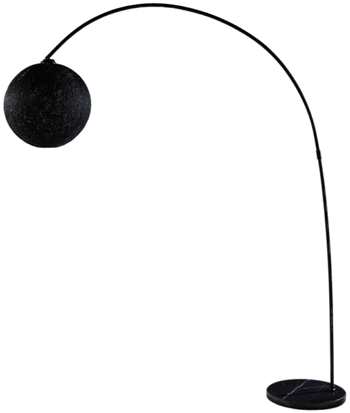 Lampe à arc design "Cocooning" 190 x 205 cm - Noir avec socle en marbre