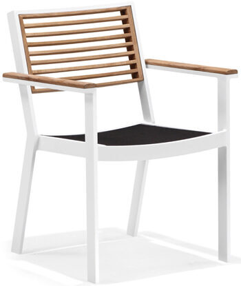 Garden chair "York" with armrests / White